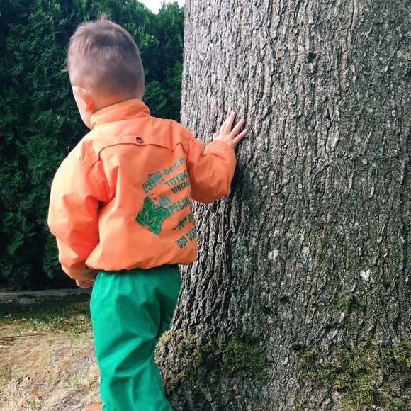 Vintage Style 2T Orange Puffer Jacket - Picture 3 of 5
